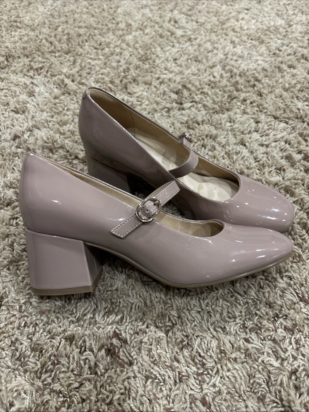 Women’s Rockport Xena Mary Jane Pump Beige Size 8 Block Heel